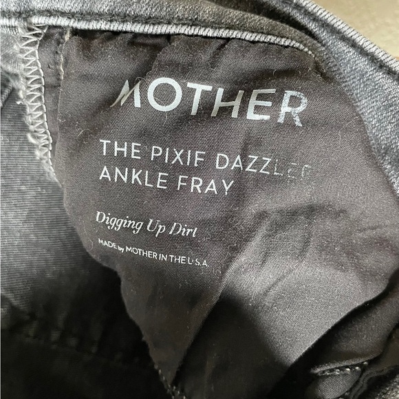 Mother The Pixie Dazzler Ankle Fray Jeans in Digging Up Dirt Size 34 Raw Hem - Picture 11 of 15